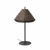 FARO BARCELONA Lampe de terrasse Saigon, abat-jour tressé, brun^ Luminaires De Terrasse