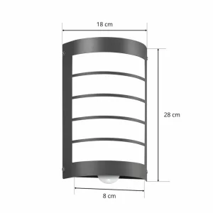 CMD Lampe d'ext. capteur Aqua Marco grille, anthracite^ Appliques D'Extérieur Avec Détecteur