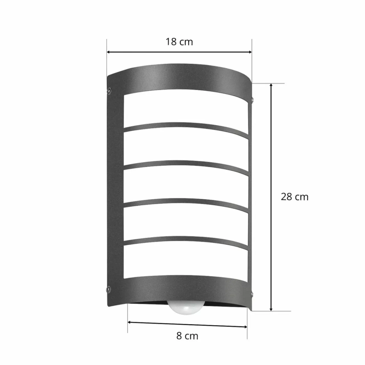 lampe_dext_capteur_aqua_marco_grille_anthracite_6.webp CMD Lampe d'ext. capteur Aqua Marco grille, anthracite^ Appliques D'Extérieur Avec Détecteur