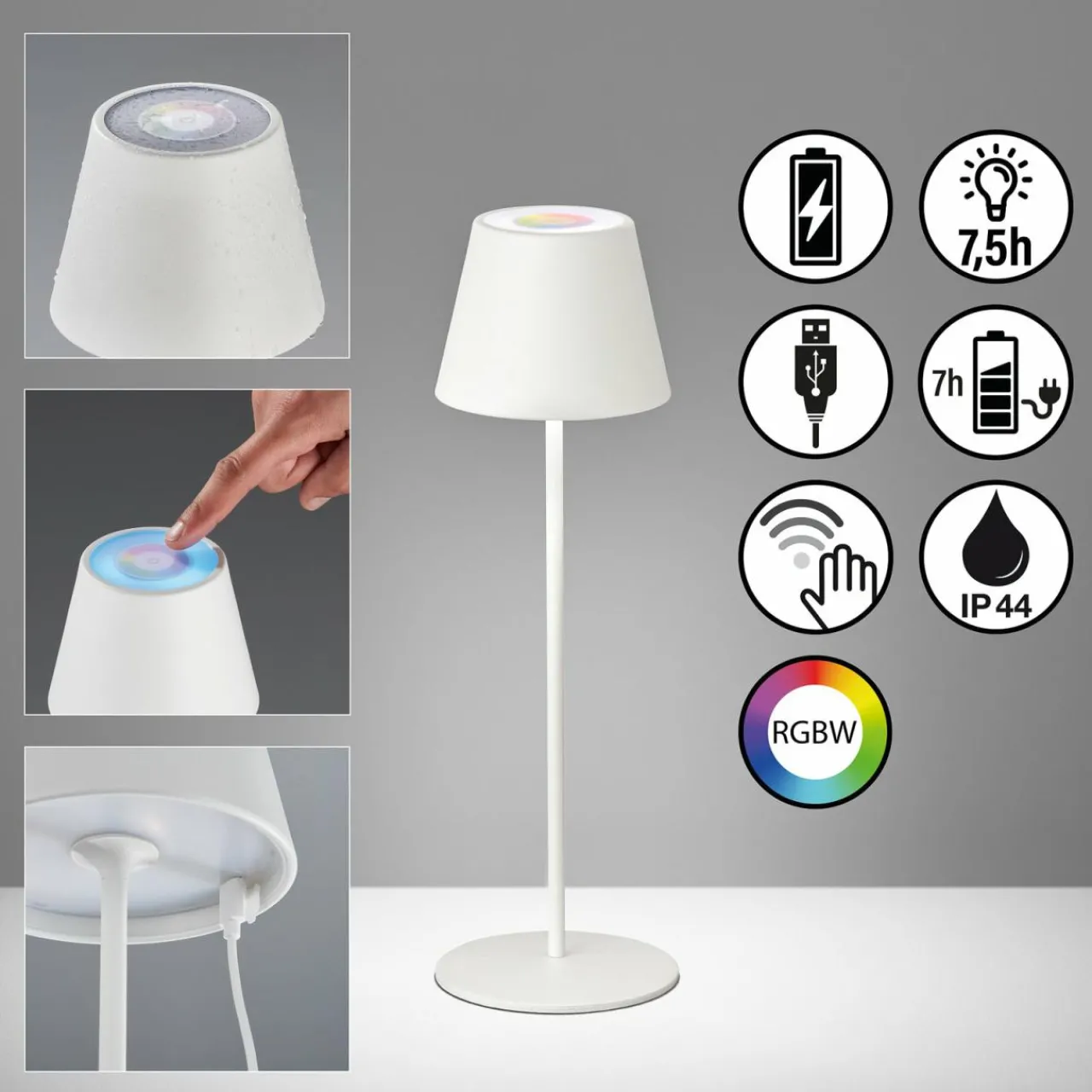 lampe_led_cosenza_batterie_rgbw_blanc_sable_6.webp FH Lighting Lampe LED Cosenza batterie RGBW blanc sable^ Lampes Décoratives