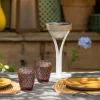 Les Jardins Lampe solaire de table LED Tyble, blanc / teck, 2.700 K, 200 lm^ Lampes Décoratives