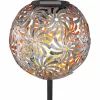 Globo Lampe solaire LED 33632 à sphère métal, argentée^ Lampes Décoratives