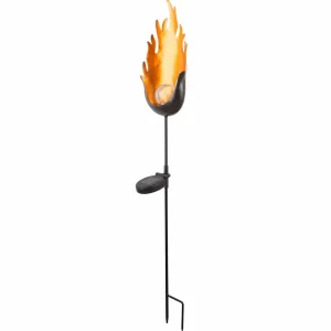 Globo Lampe solaire LED 33472 avec flamme métal^ Lampes Décoratives