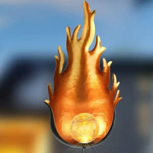 Globo Lampe solaire LED 33472 avec flamme métal^ Lampes Décoratives