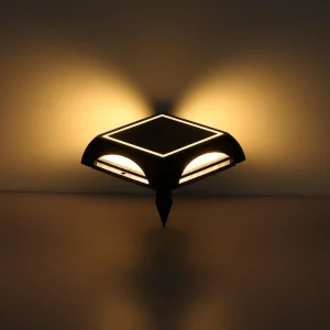 Globo Lampe solaire LED 36505, piquet de terre, applique murale, noir, aluminium^ Lampes Solaires Décoratives