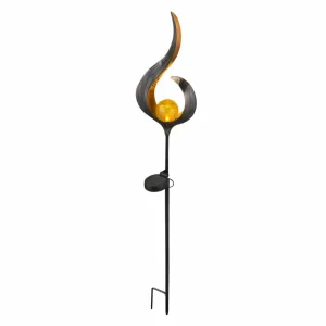 Globo Lampe solaire LED 33465, piquet de terre, couleur bronze, métal, verre^ Lampes Décoratives