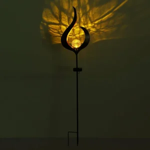 Globo Lampe solaire LED 33465, piquet de terre, couleur bronze, métal, verre^ Lampes Décoratives