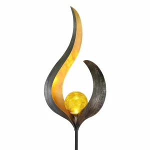 Globo Lampe solaire LED 33465, piquet de terre, couleur bronze, métal, verre^ Lampes Décoratives