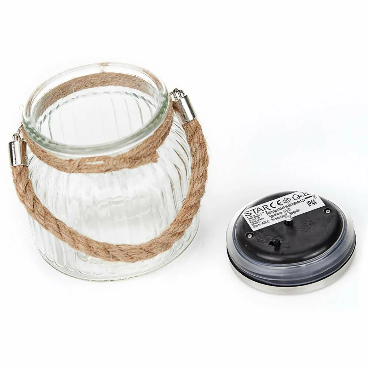 lampe_solaire_led__poser_jar_en_verre_1.webp STAR TRADING Lampe solaire LED à poser Jar en verre^ Lampes Décoratives