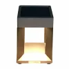 Les Jardins Lampe solaire LED à poser Teckalu, noir/bois clair^ Lampes Décoratives