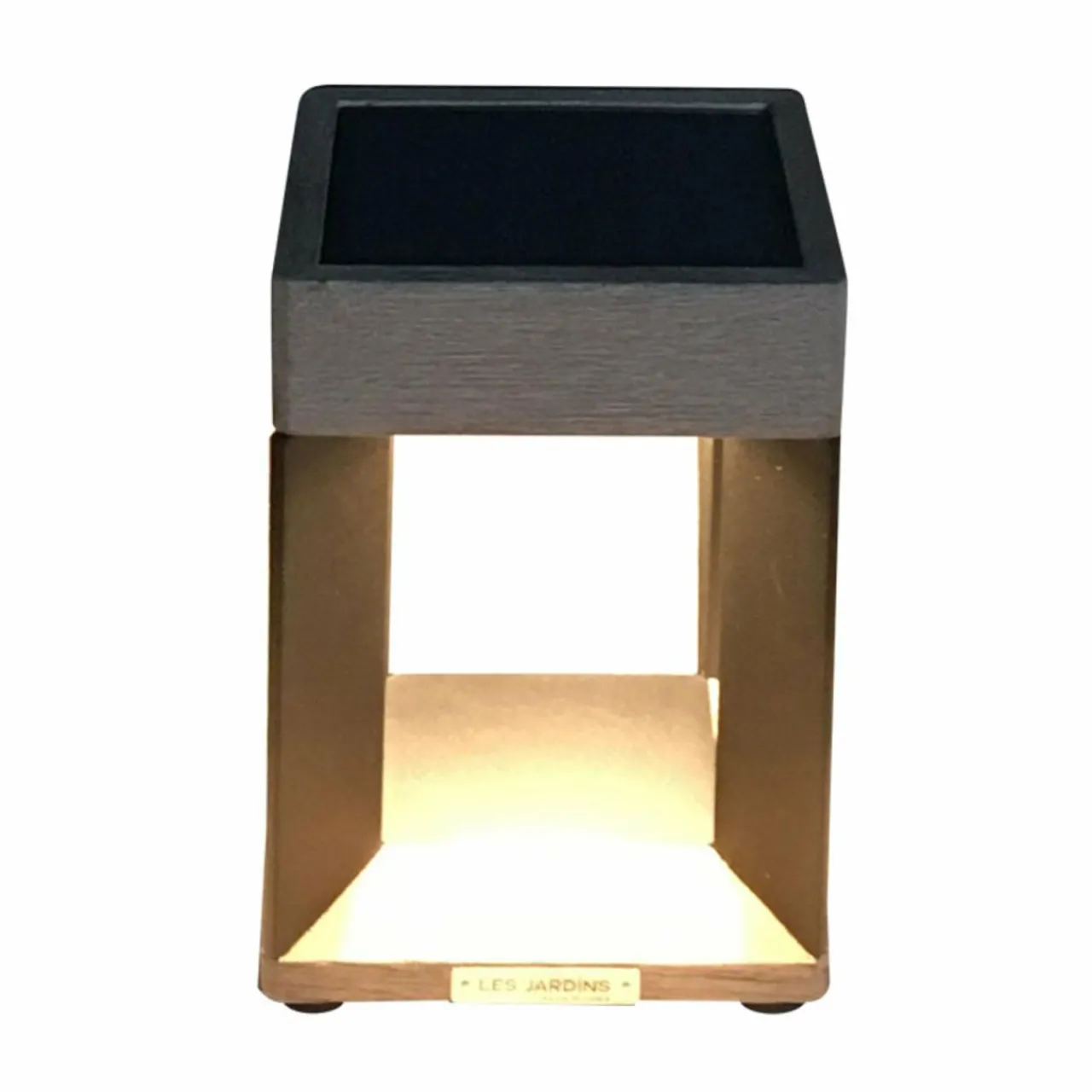 lampe_solaire_led__poser_teckalu_noirbois_clair_0.webp Les Jardins Lampe solaire LED à poser Teckalu, noir/bois clair^ Lampes Décoratives