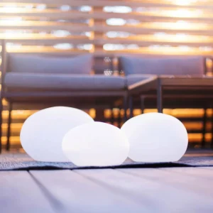 STAR TRADING Lampe solaire LED Globy pierre, longueur 26,5 cm^ Lampes Décoratives