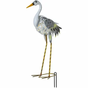 STAR TRADING Lampe solaire LED Heron, figurine de héron^ Lampes Décoratives