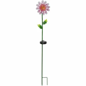 STAR TRADING Lampe solaire LED Pink Daisy en forme de fleur^ Lampes Décoratives