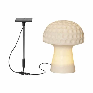 STAR TRADING Lampe solaire LED Sandy, 24 cm, blanc, plastique, forme de champignon^ Lumière De Noël