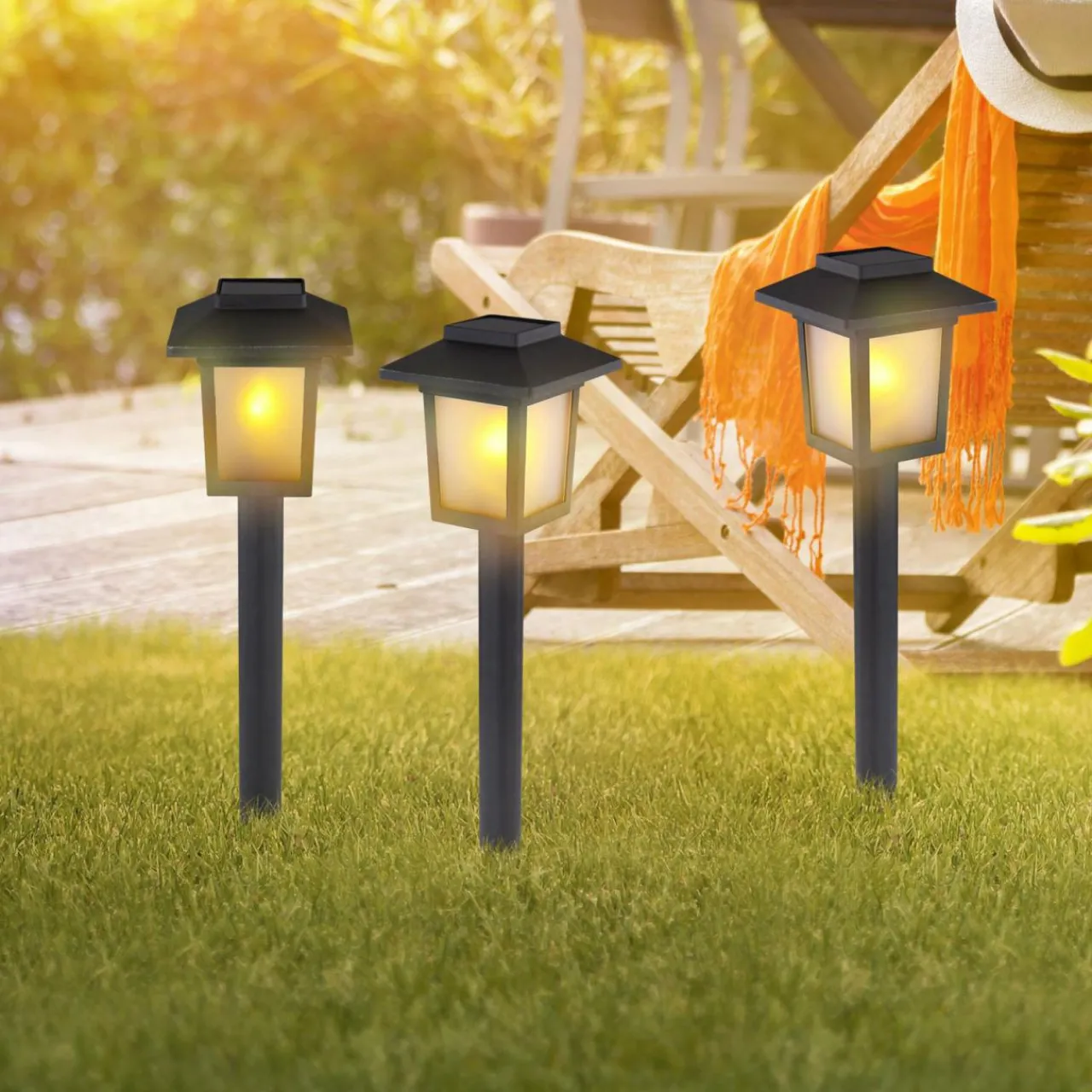 lampe_sur_piquet_led_solaire__noir_plastique__pices_1.webp Globo Lampe sur piquet LED solaire 33577-3, noir, plastique, 3 pièces^ Lampes Décoratives