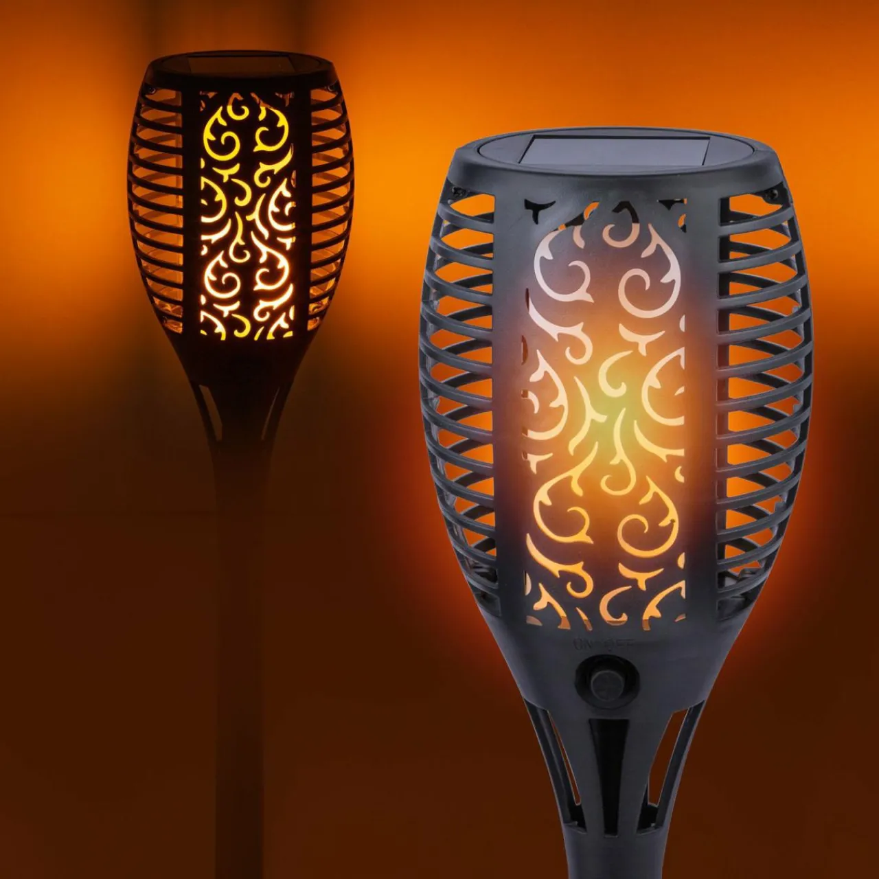 lampe_sur_piquet_led_solaire__torche_noir_plastique_3.webp Globo Lampe sur piquet LED solaire 33077 Torche, noir, plastique^ Lampes Décoratives