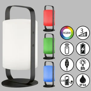 FH Lighting Lampe table batterie LED solaire Casoli, 25 cm^ Lampes Décoratives