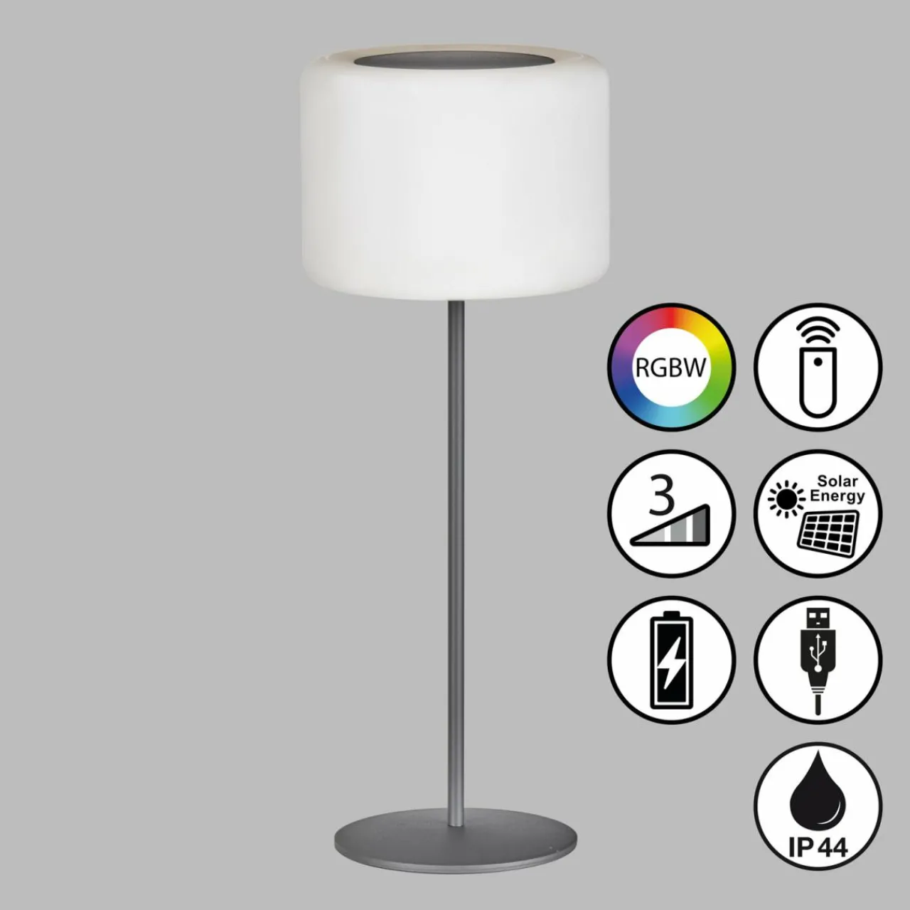 lampe_table_batterie_led_solaire_pino_noir_sable_0.webp FH Lighting Lampe table batterie LED solaire Pino, noir sable^ Lampes Décoratives