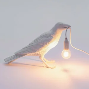 SELETTI Lampe table déco LED Bird Lamp, en attente, blanc^ Lampes Décoratives