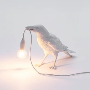 SELETTI Lampe table déco LED Bird Lamp, en attente, blanc^ Lampes Décoratives