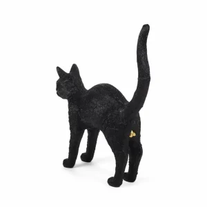 SELETTI Lampe table déco LED Jobby The Cat, noire^ Lampes Décoratives