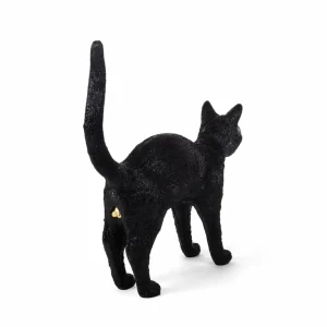 SELETTI Lampe table déco LED Jobby The Cat, noire^ Lampes Décoratives