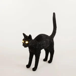 SELETTI Lampe table déco LED Jobby The Cat, noire^ Lampes Décoratives