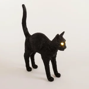 SELETTI Lampe table déco LED Jobby The Cat, noire^ Lampes Décoratives