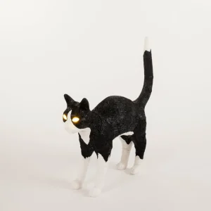 SELETTI Lampe table déco LED Jobby The Cat, noire/blanche^ Lampes Décoratives