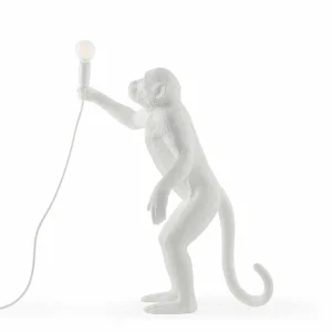 SELETTI Lampe table déco LED Monkey Lamp, blanc, debout^ Lampes Décoratives