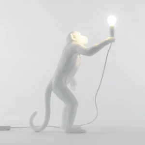 SELETTI Lampe table déco LED Monkey Lamp, blanc, debout^ Lampes Décoratives