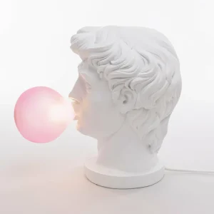 SELETTI Lampe table déco LED Wonder Times, blanc/rose^ Lampes Décoratives