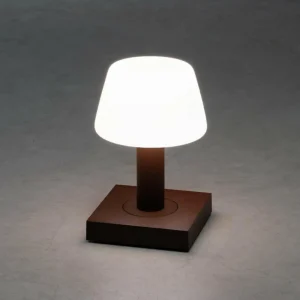 Konstsmide Lampe table LED Monaco, batterie, brun rouille^ Lampes Décoratives