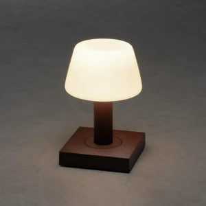 Konstsmide Lampe table LED Monaco, batterie, brun rouille^ Lampes Décoratives