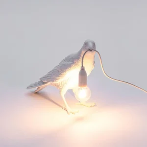 SELETTI Lampe terrasse déco LED Bird Lamp en attente blanc^ Lampes Décoratives