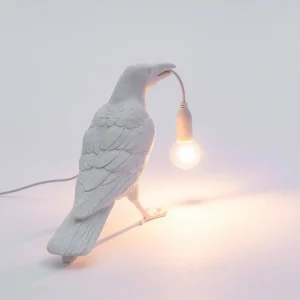 SELETTI Lampe terrasse déco LED Bird Lamp en attente blanc^ Lampes Décoratives