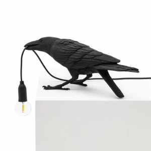 SELETTI Lampe terrasse déco LED Bird Lamp jouant noir^ Lampes Décoratives