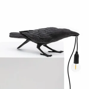 SELETTI Lampe terrasse déco LED Bird Lamp jouant noir^ Lampes Décoratives