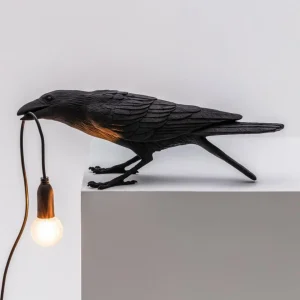 SELETTI Lampe terrasse déco LED Bird Lamp jouant noir^ Lampes Décoratives
