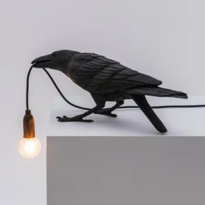 SELETTI Lampe terrasse déco LED Bird Lamp jouant noir^ Lampes Décoratives