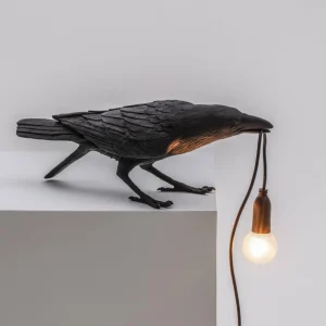 SELETTI Lampe terrasse déco LED Bird Lamp jouant noir^ Lampes Décoratives