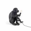SELETTI Lampe terrasse déco LED Monkey Lamp assise noir^ Lampes Décoratives