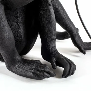 SELETTI Lampe terrasse déco LED Monkey Lamp assise noir^ Lampes Décoratives