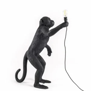 SELETTI Lampe terrasse déco LED Monkey Lamp debout noir^ Lampes Décoratives