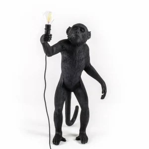 SELETTI Lampe terrasse déco LED Monkey Lamp debout noir^ Lampes Décoratives
