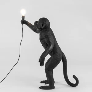 SELETTI Lampe terrasse déco LED Monkey Lamp debout noir^ Lampes Décoratives