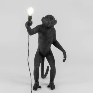 SELETTI Lampe terrasse déco LED Monkey Lamp debout noir^ Lampes Décoratives