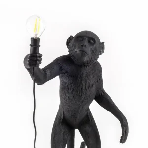 SELETTI Lampe terrasse déco LED Monkey Lamp debout noir^ Lampes Décoratives