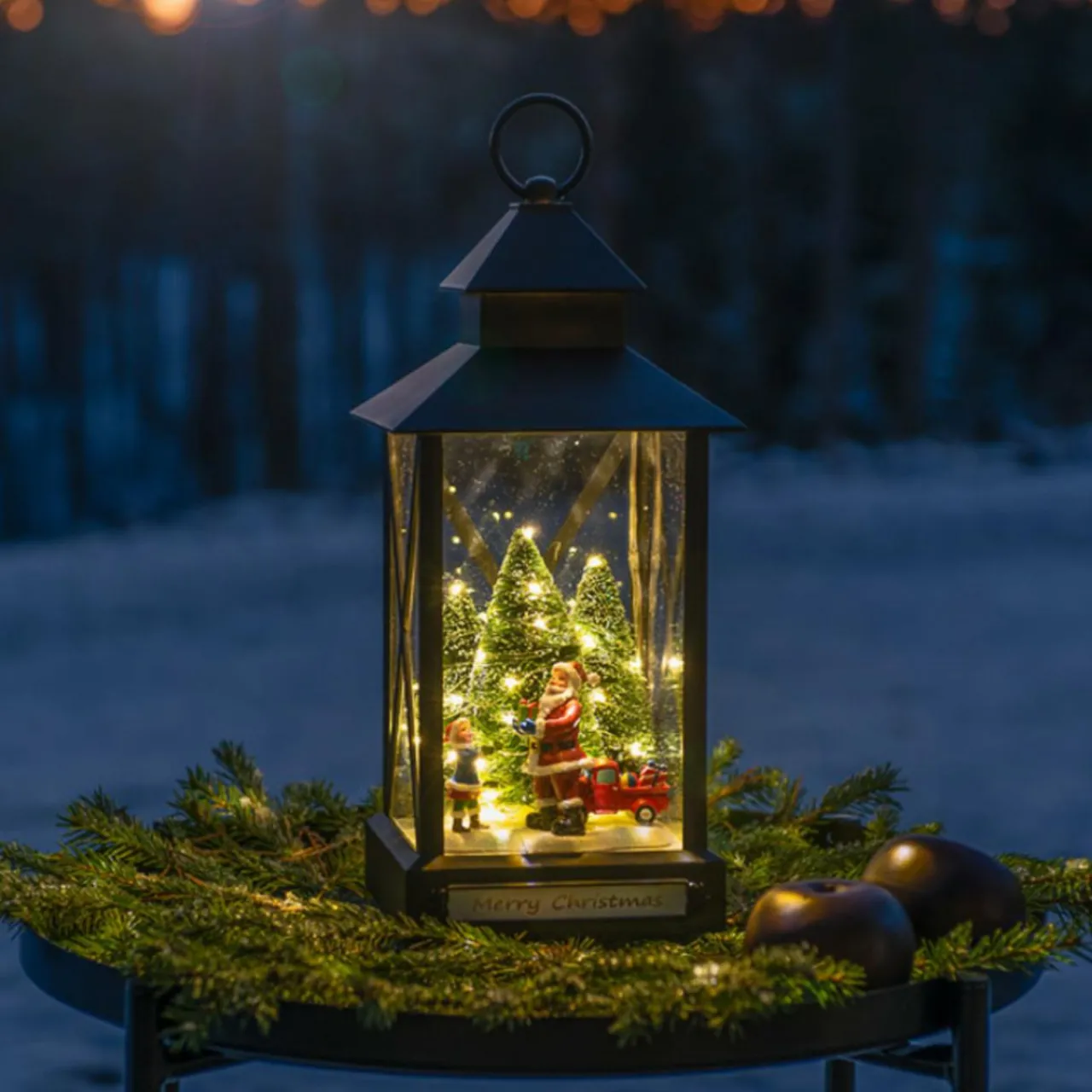 lanterne_dco_led_pre_nol_noir_ip_cm_0.webp Konstsmide Christmas Lanterne déco LED Père Noël noir IP44 32 cm^ Lumière De Noël
